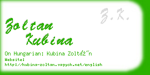 zoltan kubina business card